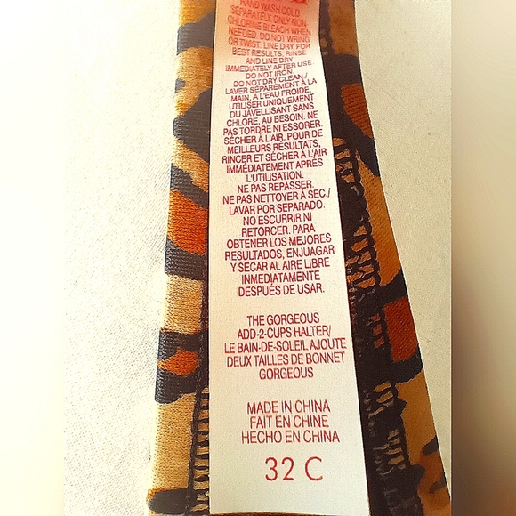 VICTORIA'S SECRET Push Up Leopard Print String Bikini Top Adjustable 32C Animal - Picture 6 of 9